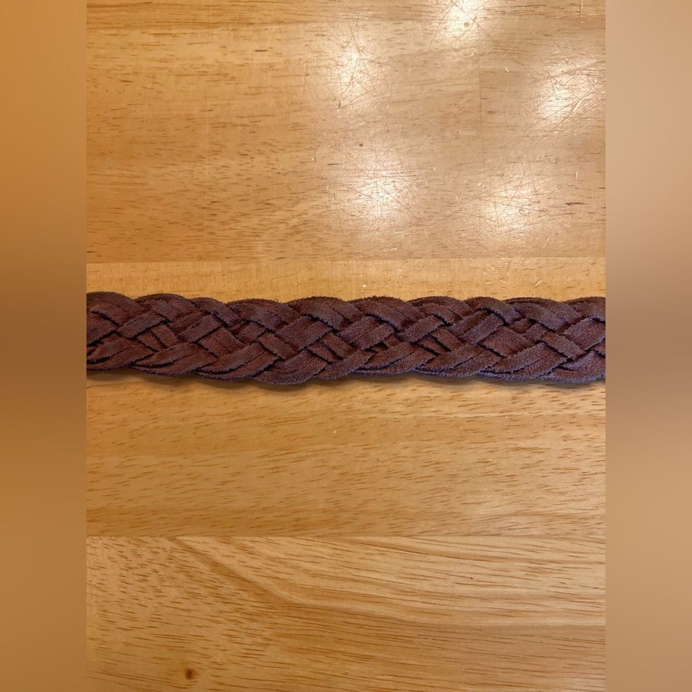 Women's Braided Leather Belt - Brown Unisex 38 inch full boho coastal cowgirl - Picture 12 of 16